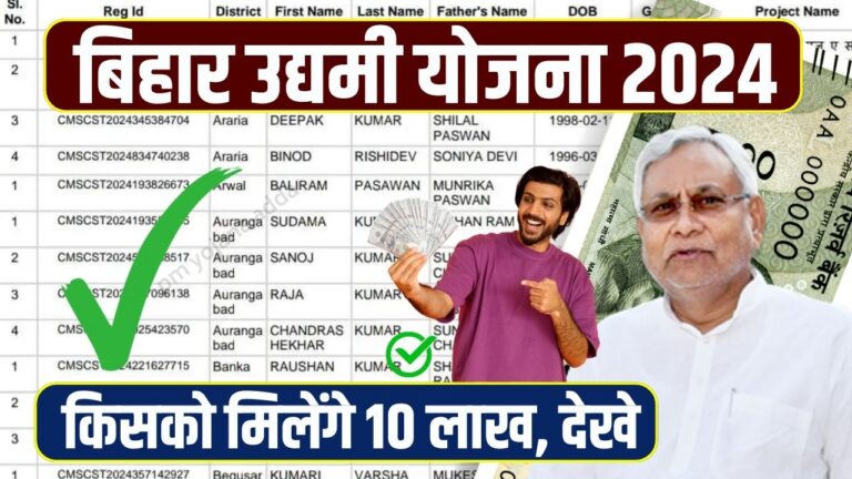 Bihar Udyami Yojana Selection New List 2024-25